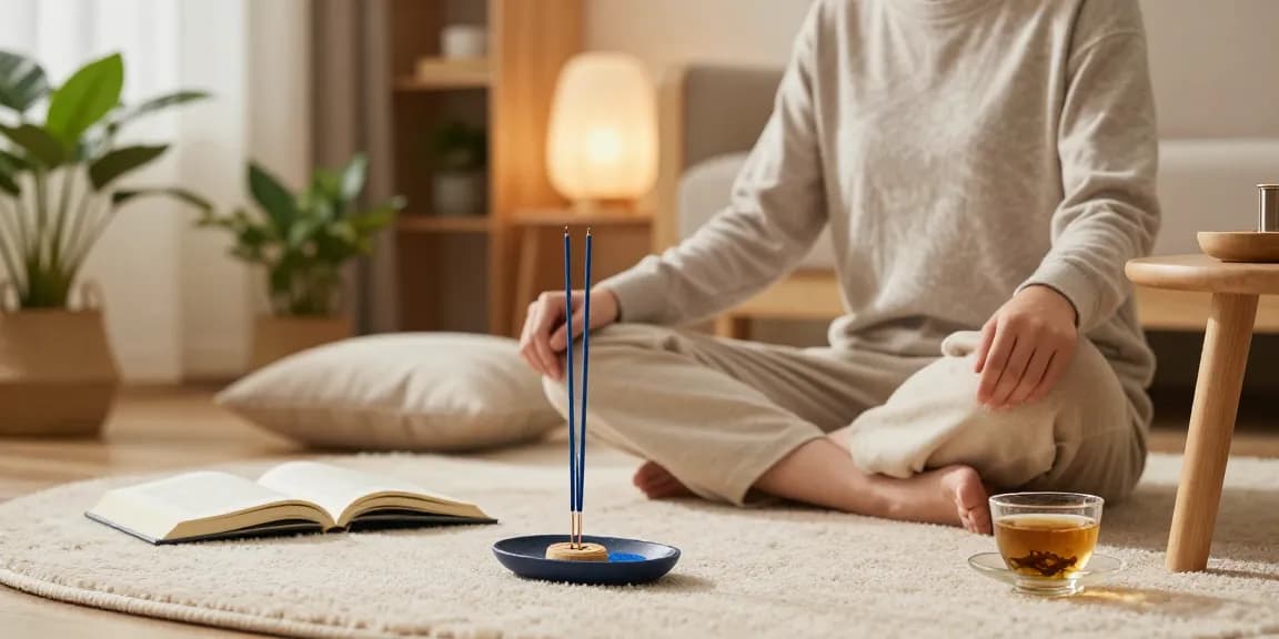 Experience the calming effects of liquid-blue-incense in a tranquil home setting