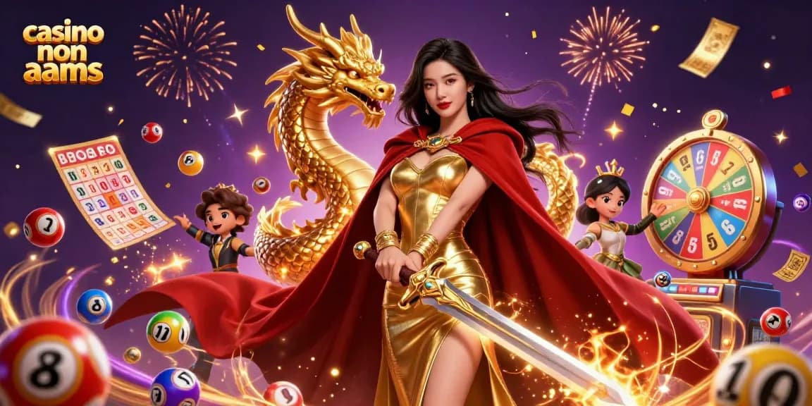 Scopri l'attrazione dei casinò non AAMS con una vibrante regina guerriera in 3D e elementi di gioco dinamici.