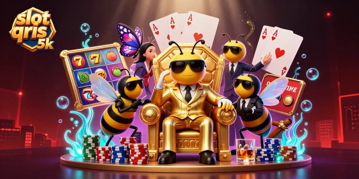 Experience gameplay excitement with slot qris 5k, featuring vibrant slot reels and animated characters.