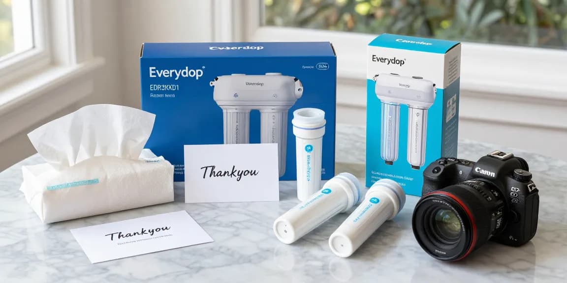 Waterdrop EDR3RXD1 Replacement for Everydrop® Filter 3 showcased in an e-commerce product review for best deals.