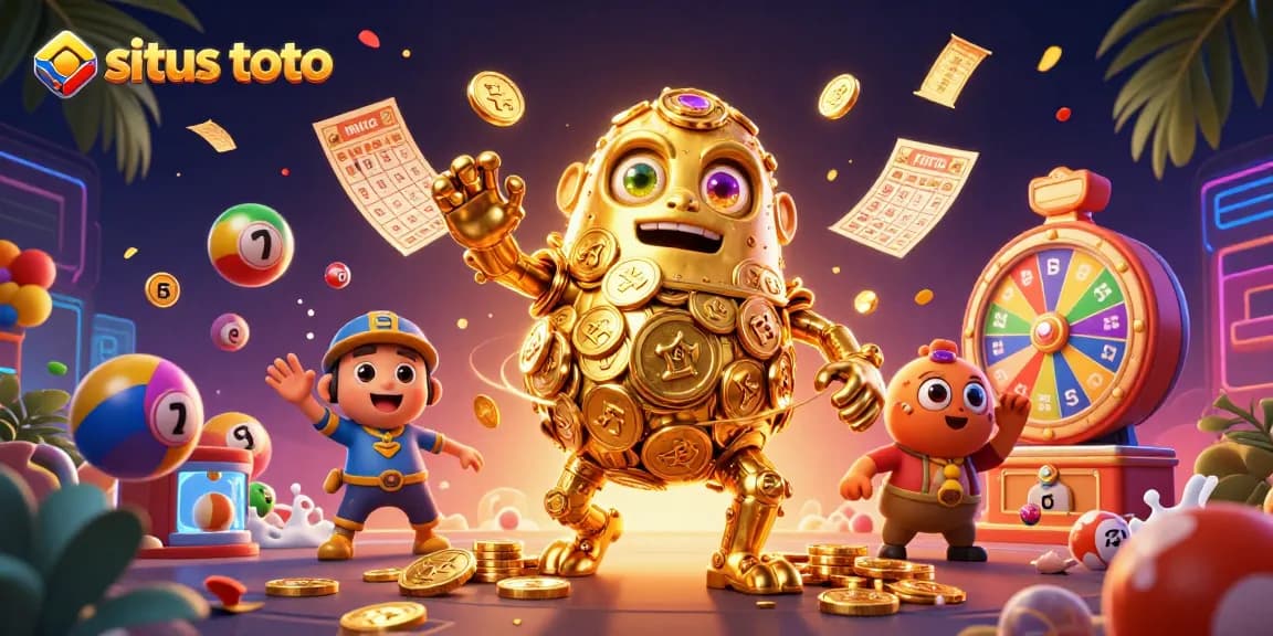 Menangkan jackpot situs toto dengan permainan menarik dan simbol slot yang mengelilinginya.