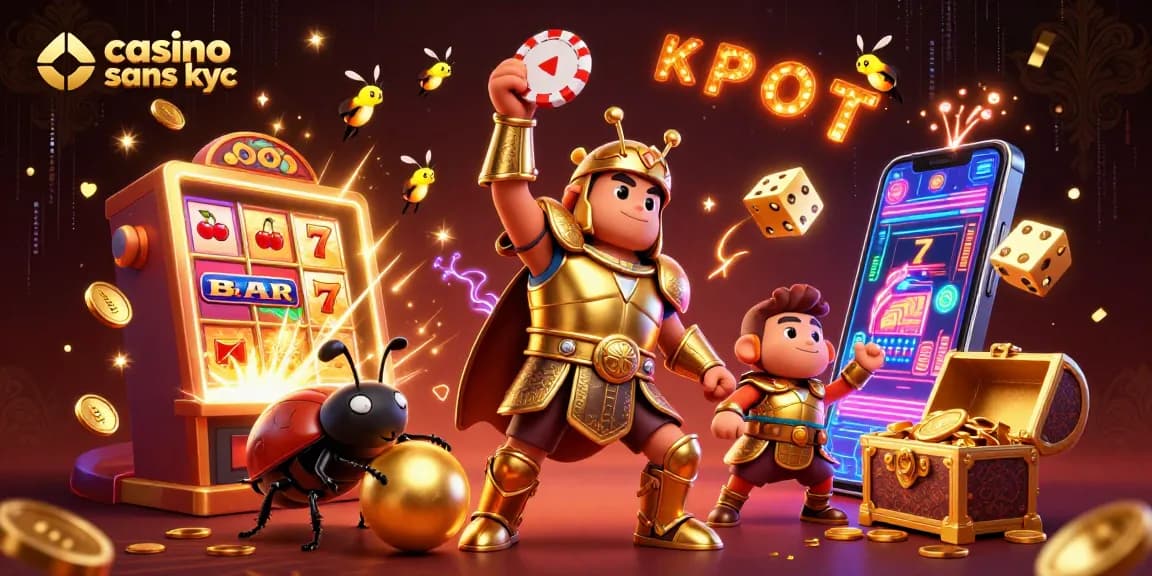 Gagnez en jouant dans un casino sans KYC avec une machine à sous à jackpot et un coléoptère héros.