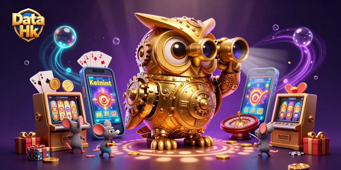 Engage with Data Hk using vibrant slot games amidst a rich casino scene illustrated in 3D.