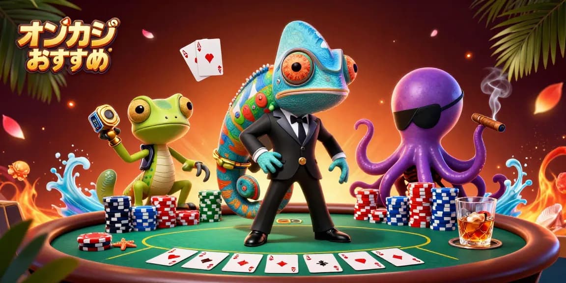 オンカジ おすすめでスリル満点のポーカーテーブルを囲むキャラクターたちの魅力を堪能