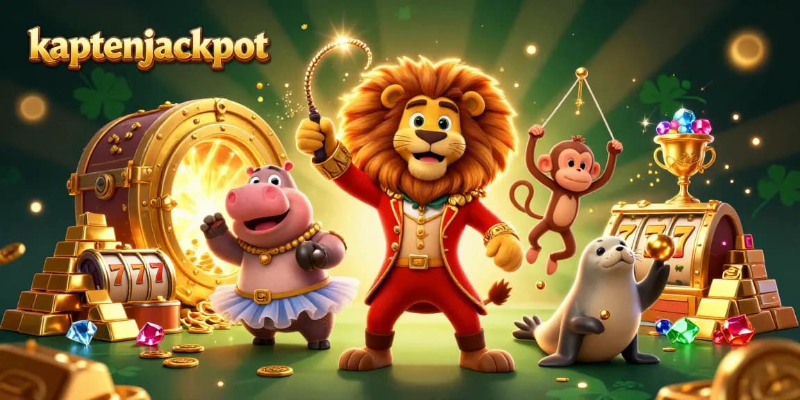 Experience the thrill of kaptenjackpot with a vibrant 3D casino scene featuring engaging characters and rich symbols!