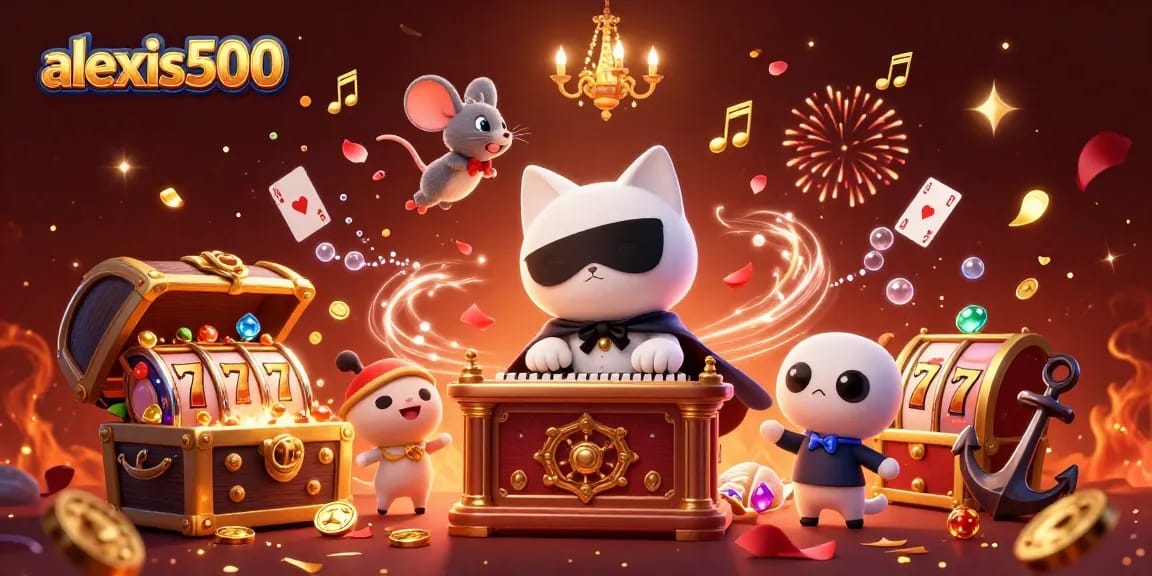 Win big at alexis500 with this lively 3D casino illustration featuring dynamic characters and casino elements.
