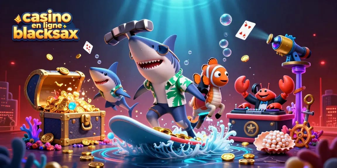 Gagnez au casino en ligne blackjack avec cet illustrateur 3D vibrant de personnages marins.
