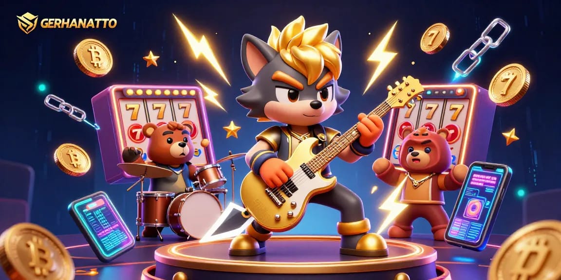 Menggandakan kemenangan dengan GERHANATOTO, slot reel dan koin berkilau di kasino digital