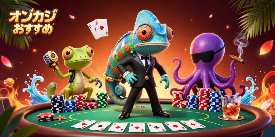 オンカジ おすすめでスリル満点のポーカーテーブルを囲むキャラクターたちの魅力を堪能