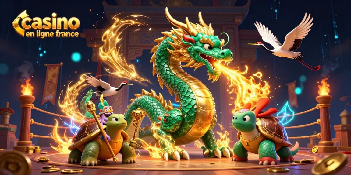 Jouez au casino en ligne France à travers une illustration 3D riche et dynamique.