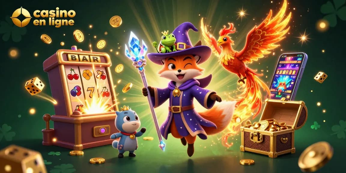 Jouez à des jeux passionnants de casino en ligne avec une scène magique et dynamique.