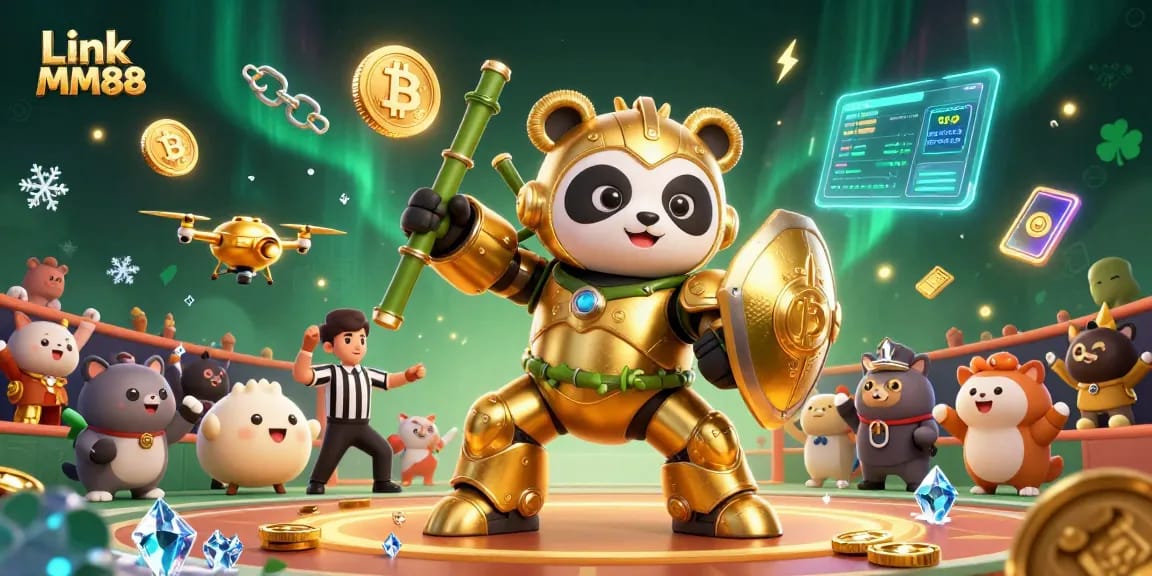 Play and win with Link MM88 in our exciting golden panda mech suit arena