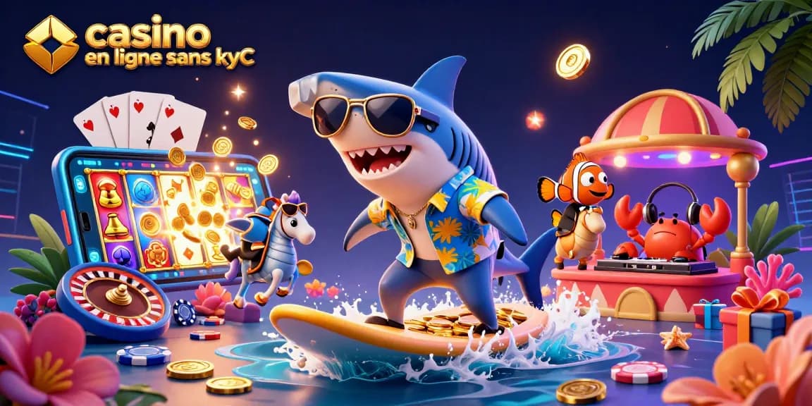 Plongez dans l'univers des jeux avec casino en ligne sans KYC, surfant sur des pièces d'or et animés par une ambiance festive.