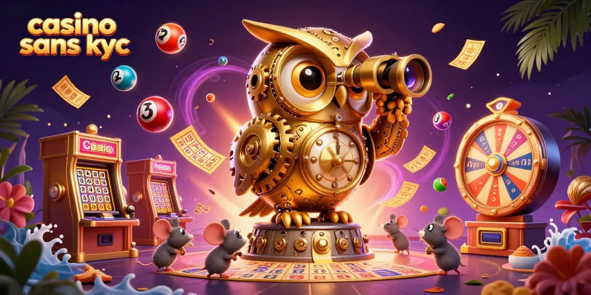 Jouer dans un casino sans KYC, avec des éléments de loterie colorés et une ambiance festive.