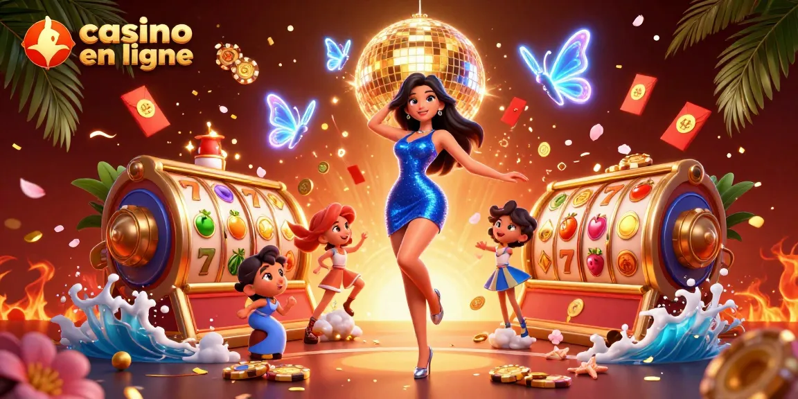 Découvrez un gameplay palpitant avec le casino en ligne, mettant en avant des machines à sous vibrantes et des scènes de danse dynamiques.