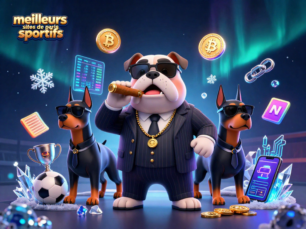 Pariez avec les meilleurs sites de paris sportifs sur cette illustration dynamique avec un bulldog mafieux.