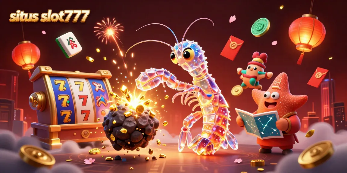 Situs Slot777 showcases a dynamic casino scene with galactic samurai and casino symbols bursting with joy and excitement.