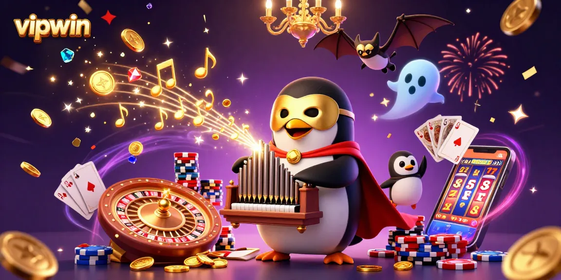 Experience thrilling wins with vipwin in this vibrant 3D casino showdown scene filled with rich details.