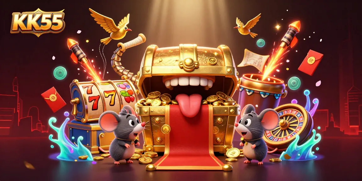 Engage with KK55's thrilling slots and casino games showcasing rich rewards and vibrant visuals.
