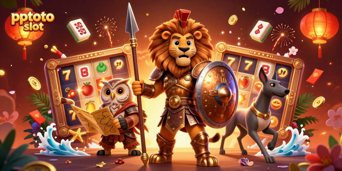 Experience the thrill with pptoto slot surrounded by vibrant casino elements.