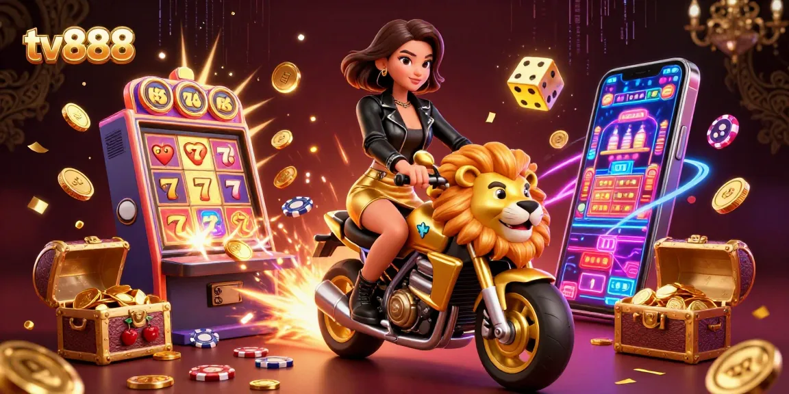 Experience thrilling slots and jackpot action with tv888 in a dynamic casino scene.