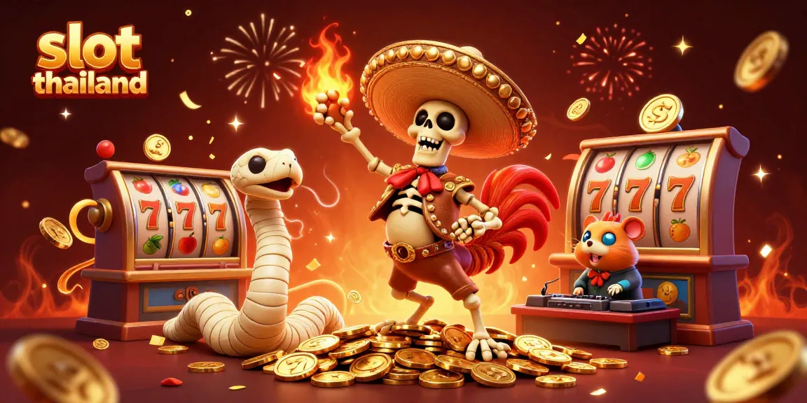 Experience the thrill of slot thailand with jackpot reels, golden coins, and festive characters.