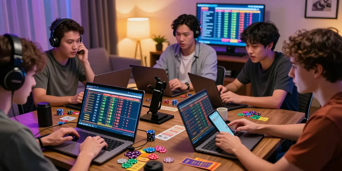 Engaged players enjoying Pasaran Togel Terlengkap online betting in a vibrant home setting.
