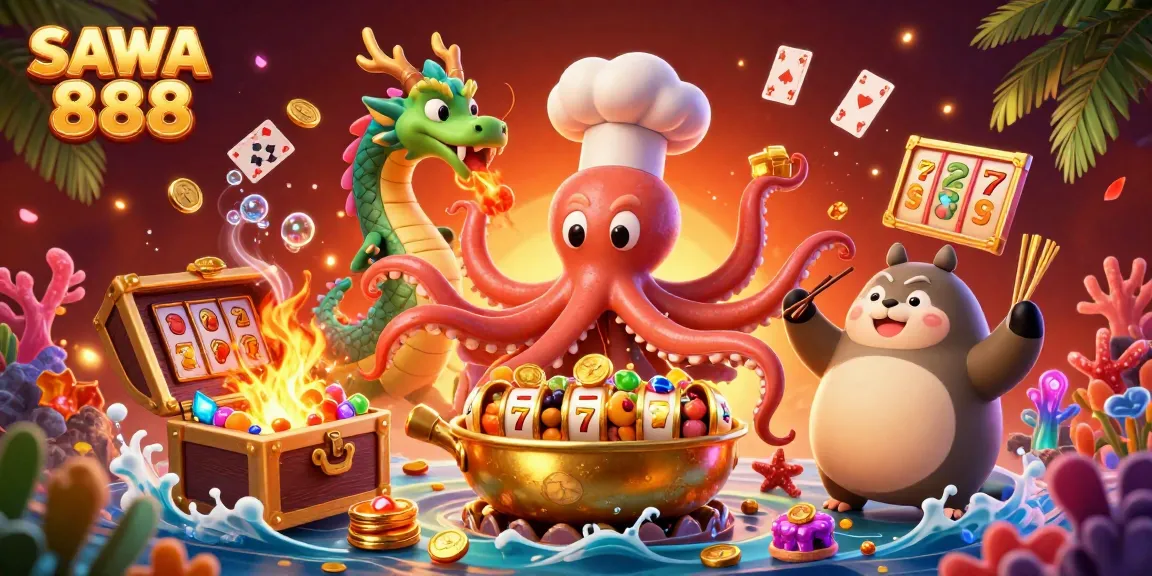 Engage with SAWA 888 as a sushi chef octopus and dragon bring exciting slot action to life.