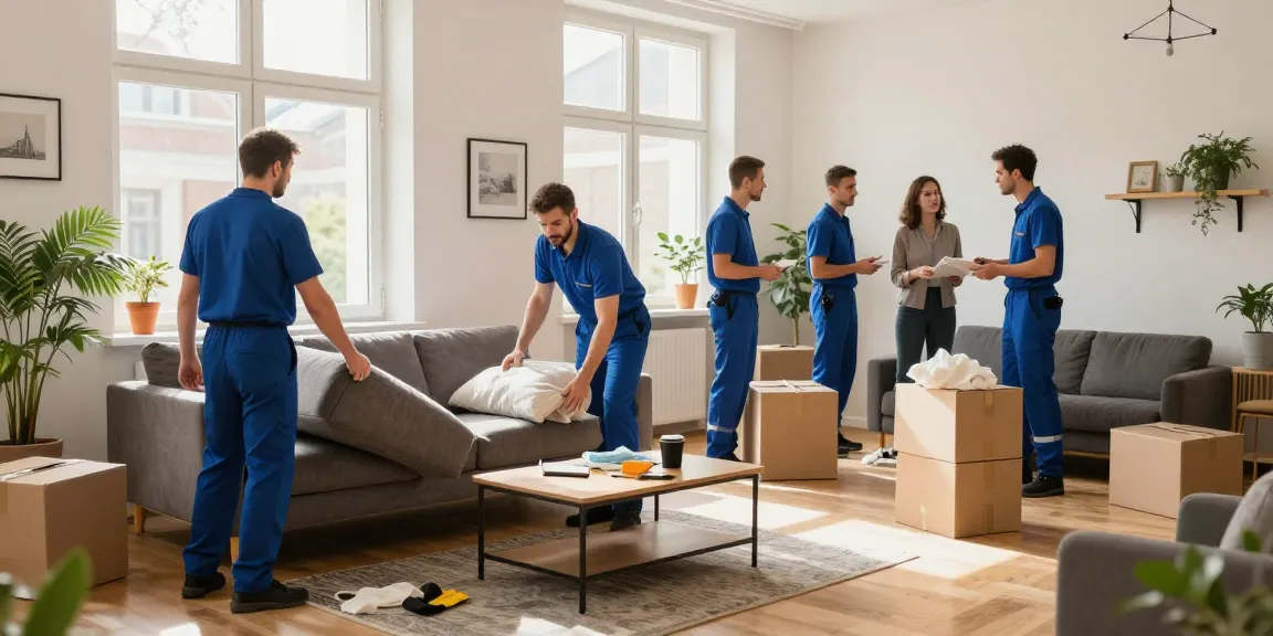Efficient Wohnungsentrümpelung Berlin team removing clutter from a modern apartment.