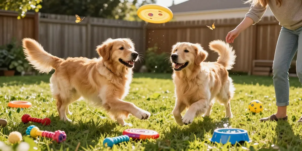 Dynamic scene of a dog playing fetch with its owner, highlighting the NAGA2000 pet bond.