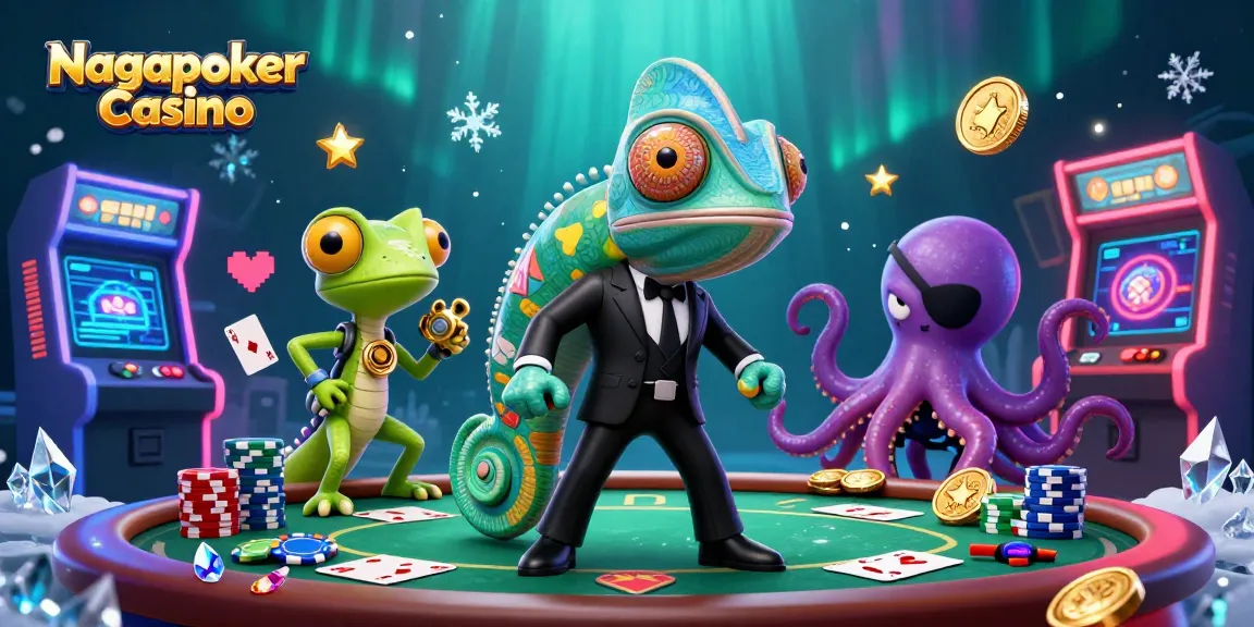 Experience thrilling gameplay with Nagapoker Casino's exciting poker tables and vibrant character scene