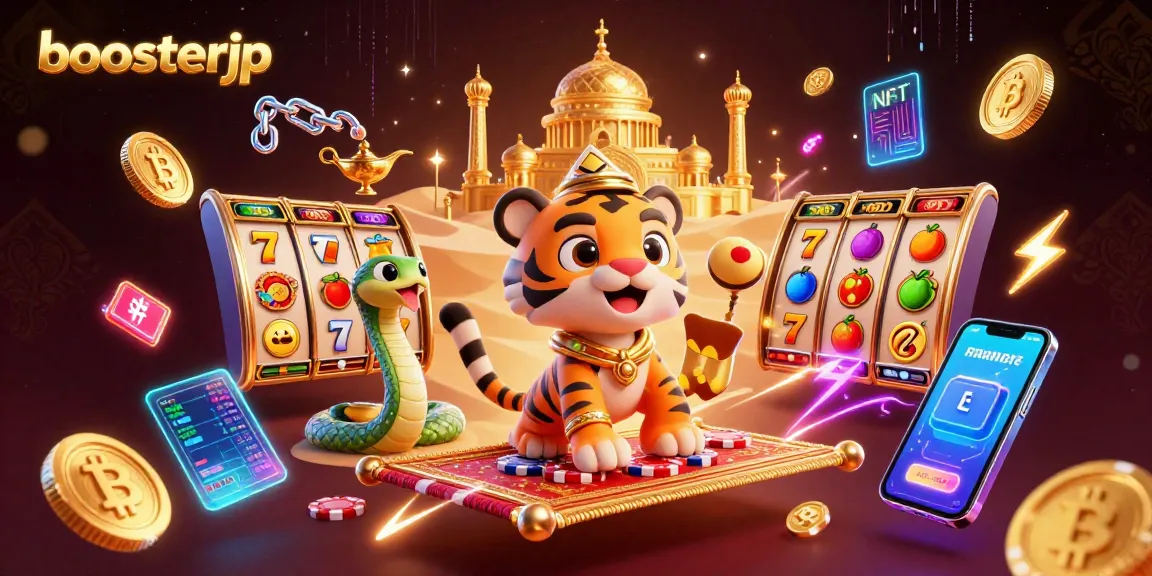 Boosterjp hadir dengan mesin slot berkilau dan simbol jackpot yang menggiurkan.