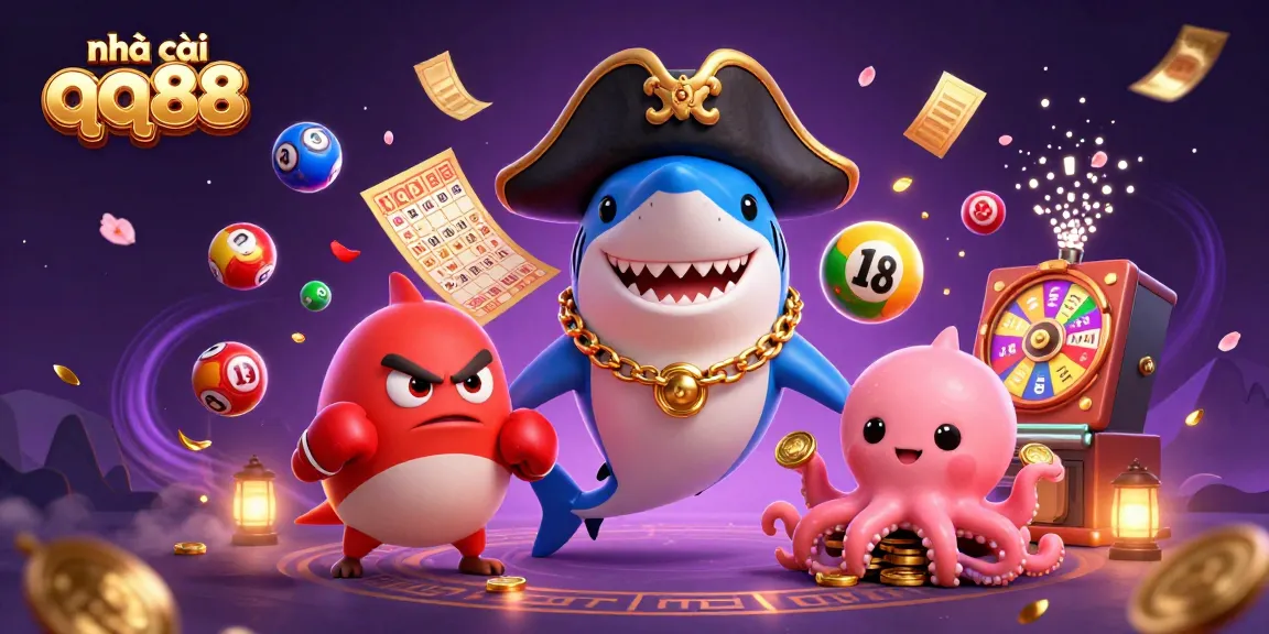 Experience the excitement with nhà cái qq88's dynamic lottery and game elements in a captivating 3D illustration.