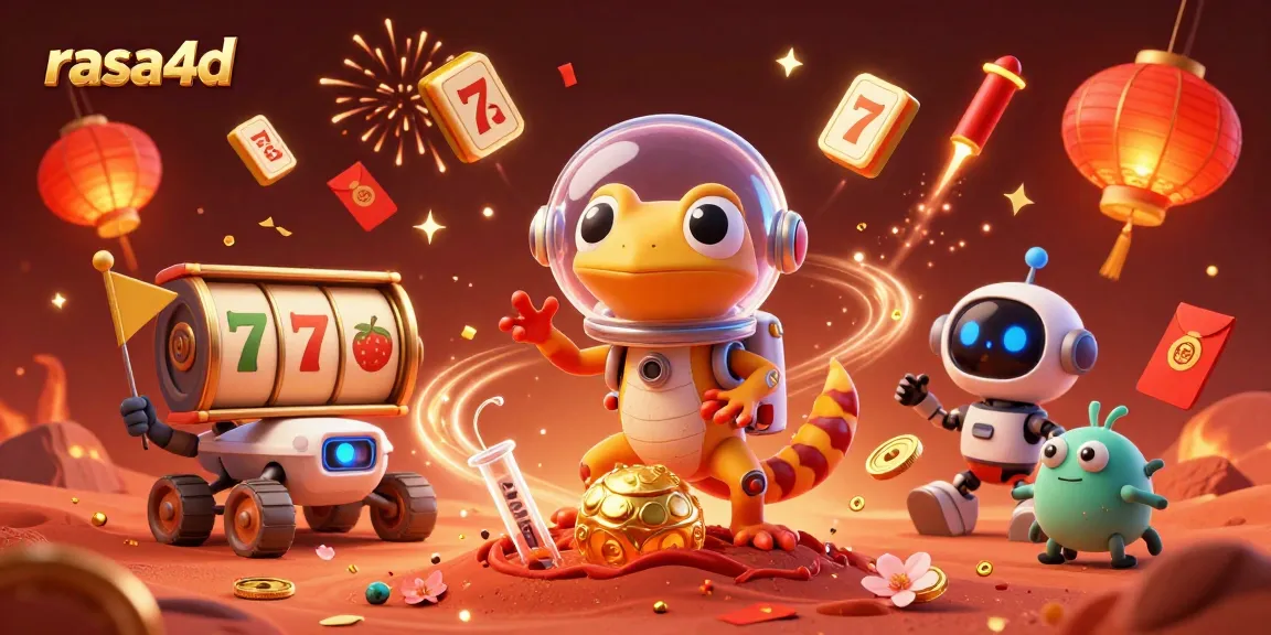 Experience the thrilling world of rasa4d with a colorful Martian gecko discovering a vibrant casino adventure.