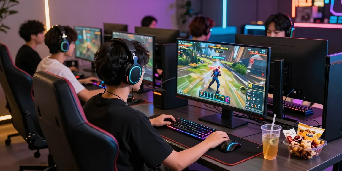 Tantegacor88: Pemain bermain game di lounge modern dengan peralatan canggih.