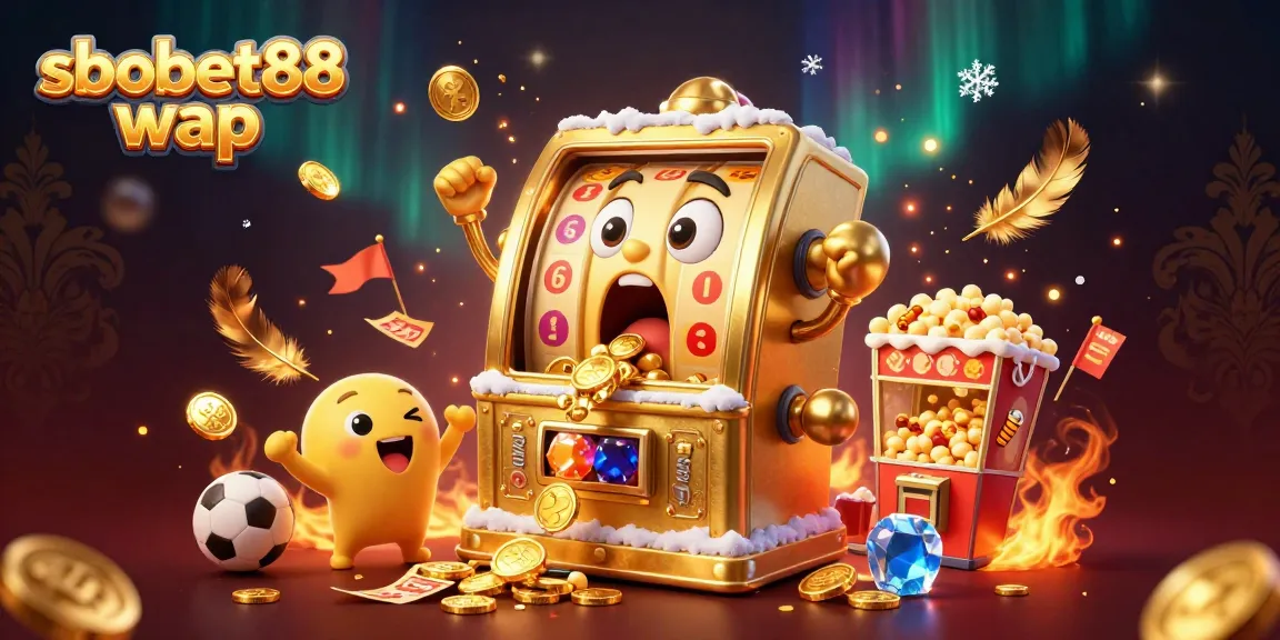 Win jackpots with sbobet88 wap in this vibrant, animated casino scene filled with excitement.