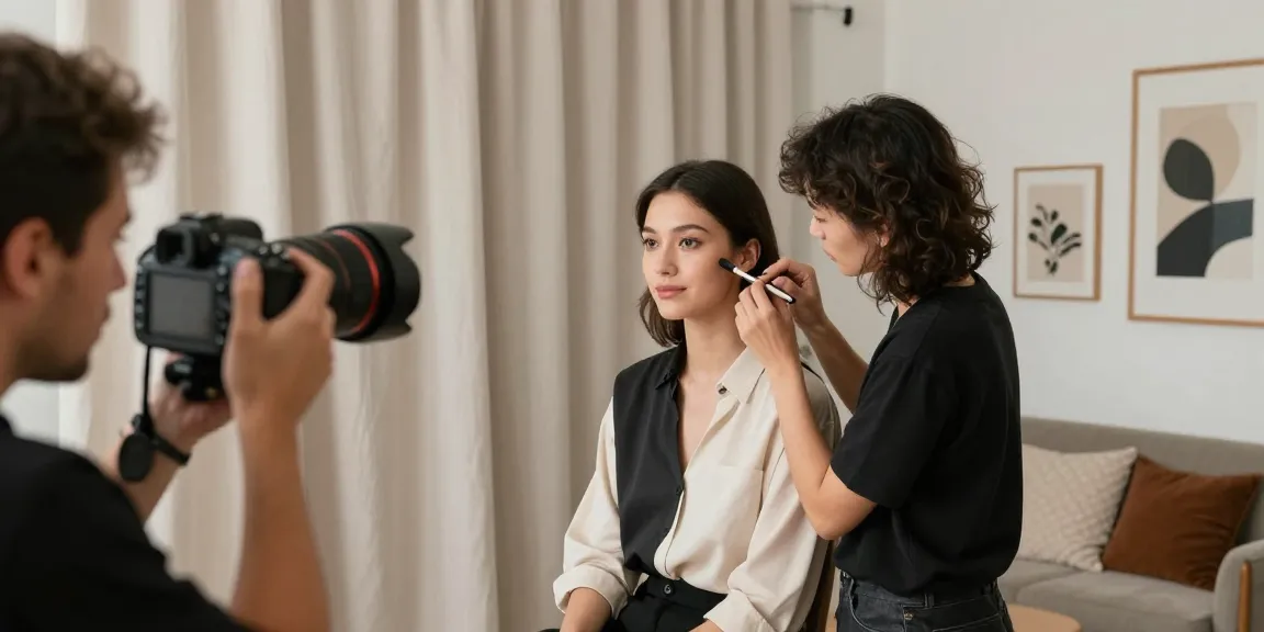 Fotografo di ritratto Milano en séance photo créative dans un studio élégant.