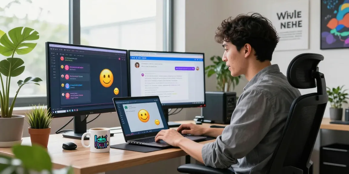 Engaging in ai nsfw chat in a stylish workspace with modern tech and lively decor.