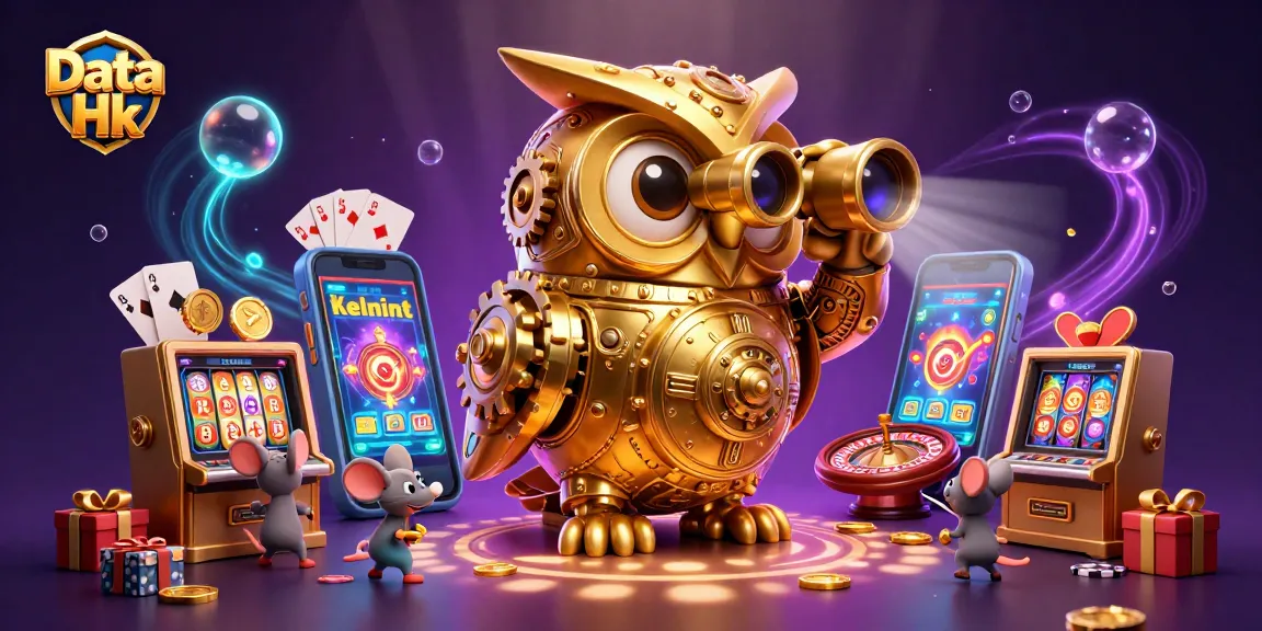 Engage with Data Hk using vibrant slot games amidst a rich casino scene illustrated in 3D.