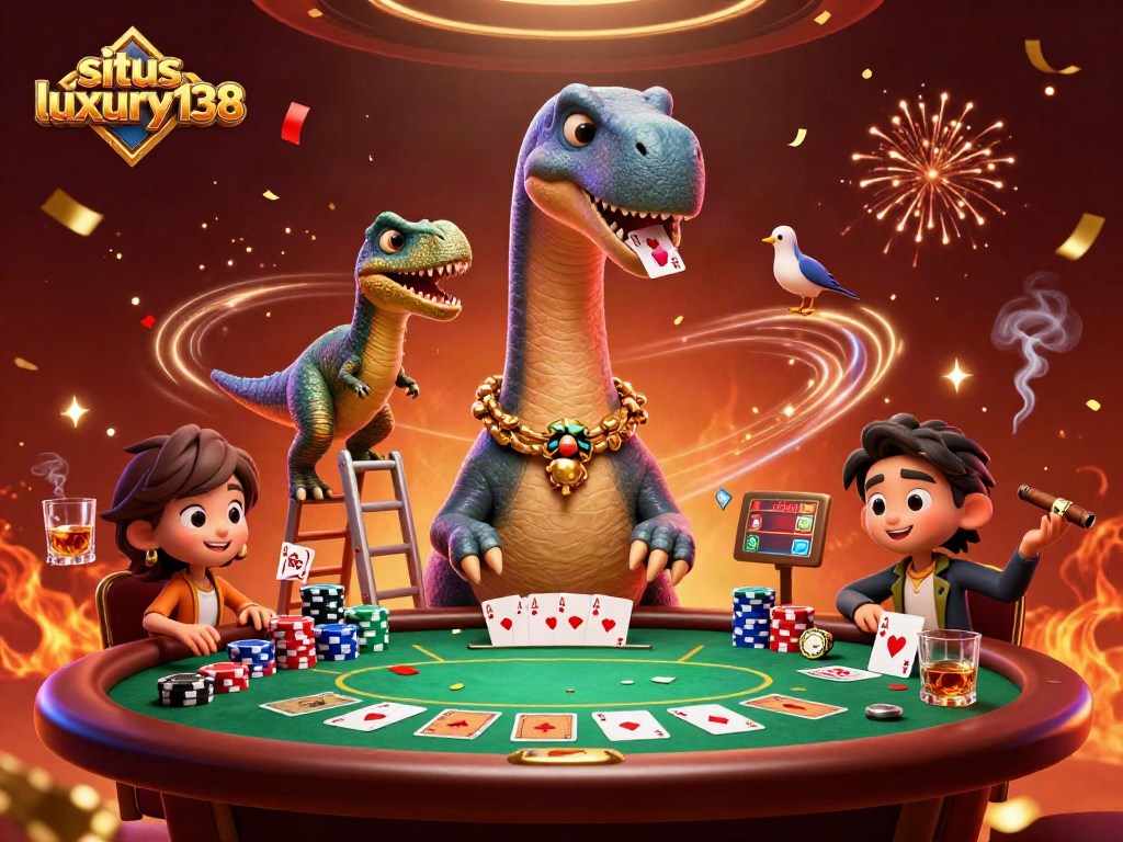 Bermain di situs luxury138 dengan dino brontosaurus dan raptor dealer kartu
