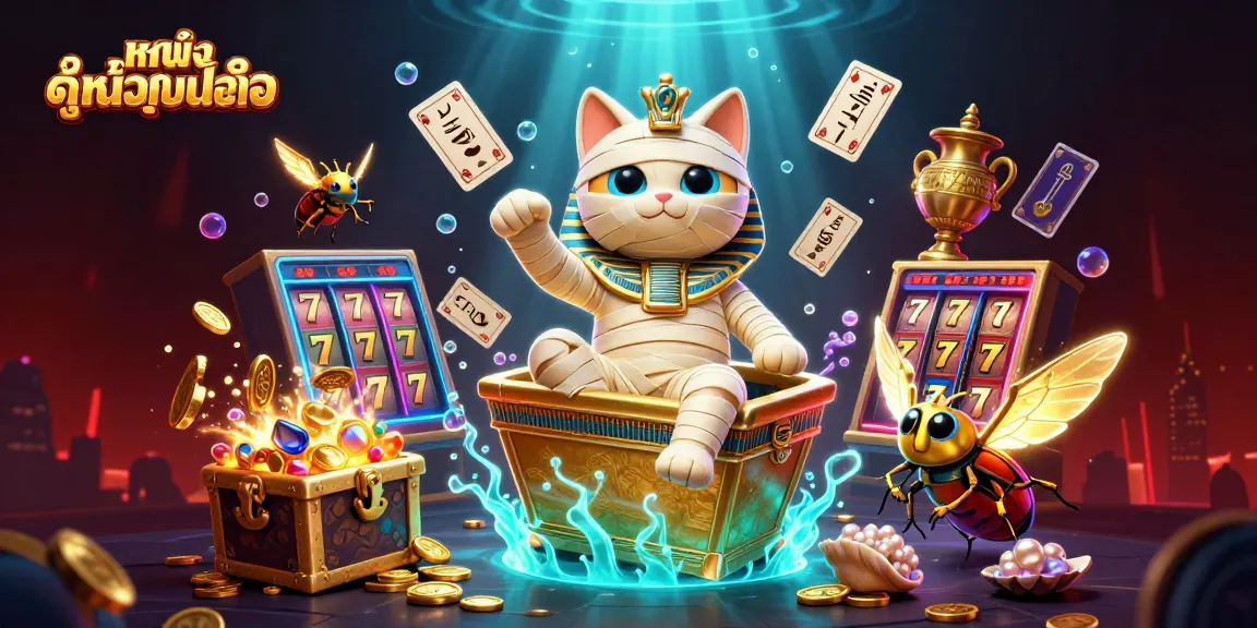 Watch ดูหนังออนไลน์ with thrilling energy of the Egyptian mummy cat in a vibrant casino scene.