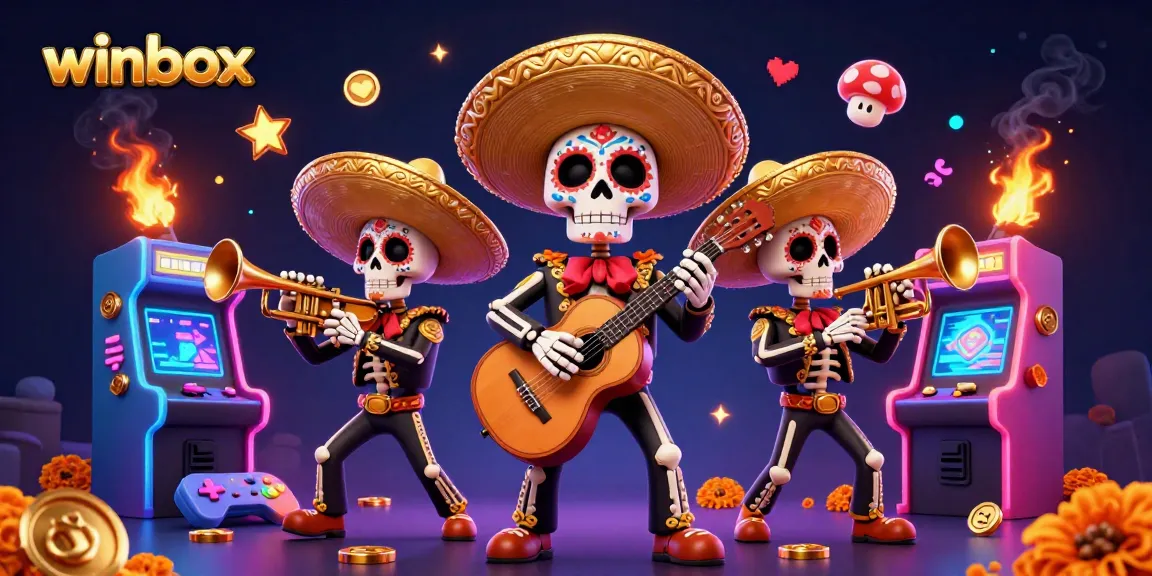 Winbox players experience excitement with the mariachi band in a colorful casino setting.