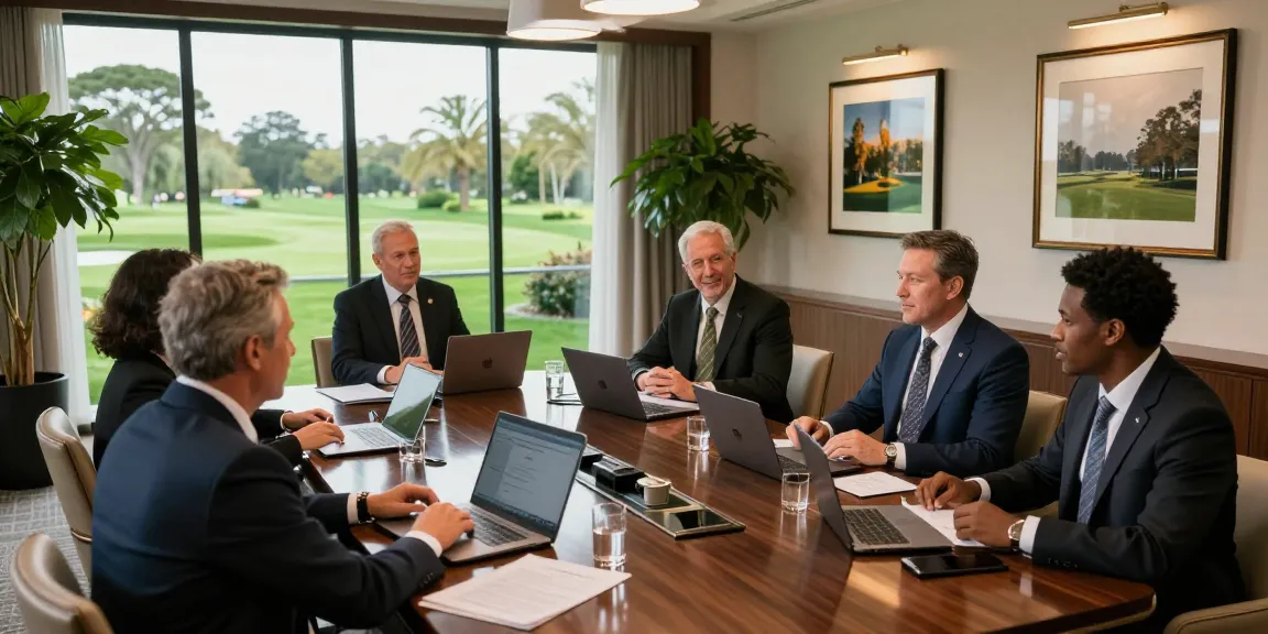 Team collaboration in a professional setting discussing private club executive careers.