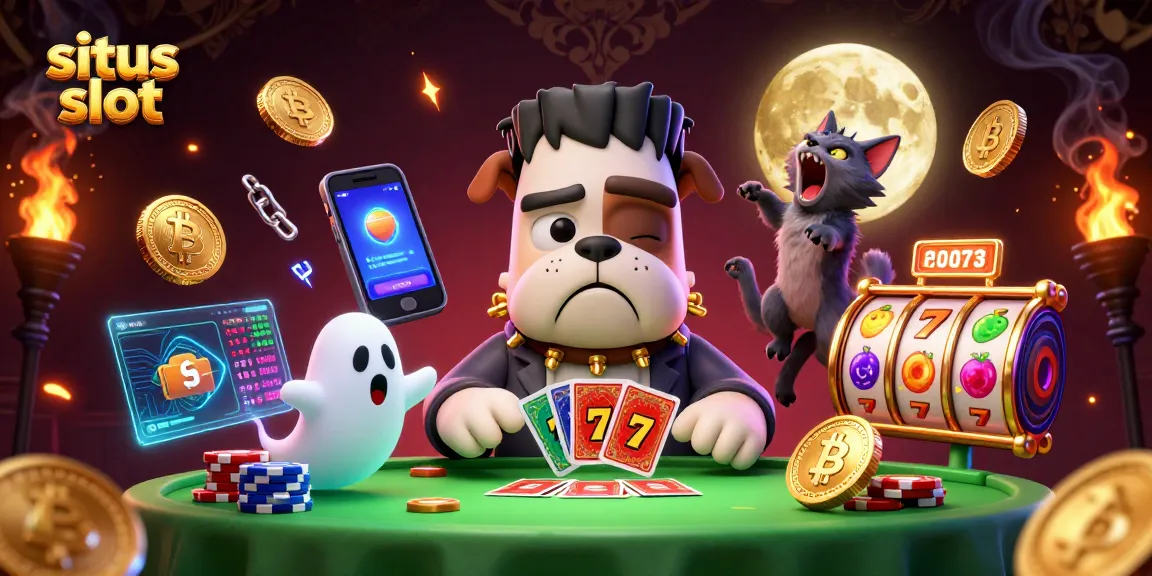 Engage with a thrilling situs slot scene featuring a Frankenstein bulldog and enchanting entertainment elements.