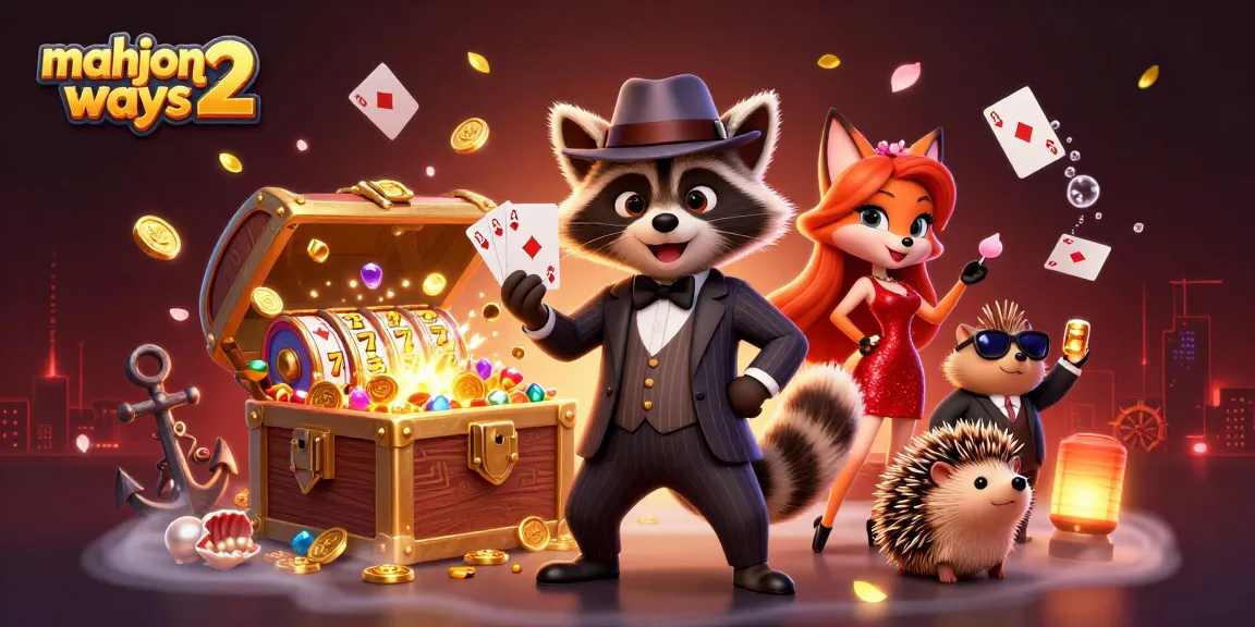 Engage with mahjong ways 2 in this vibrant 3D illustration featuring lively characters amidst dynamic casino elements.