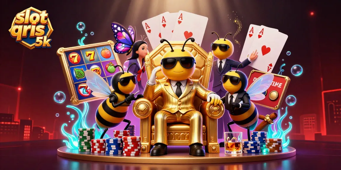 Experience gameplay excitement with slot qris 5k, featuring vibrant slot reels and animated characters.