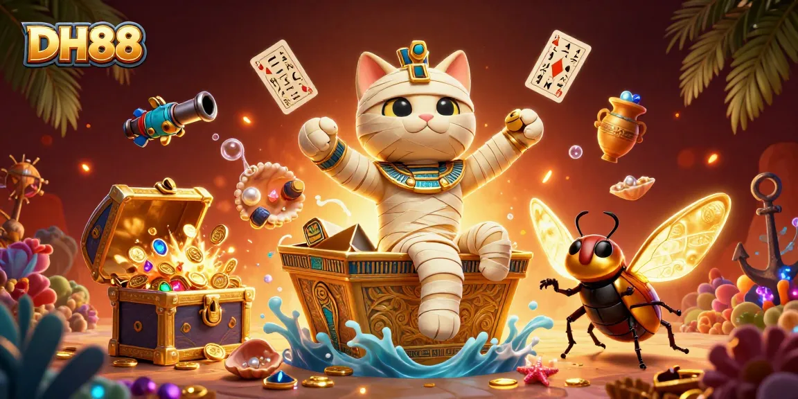 Experience thrilling DH88 adventures with our Egyptian mummy cat, gold coins, and casino magic!