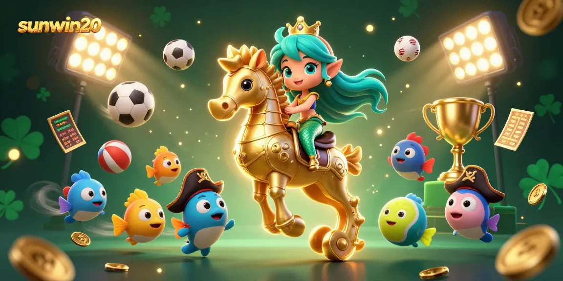 Experience thrilling gameplay at sunwin20 with festive casino-themed characters and sports elements