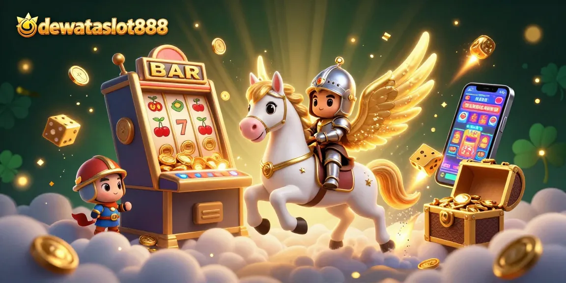 Permainan gaple di dewataslot888 dengan kuda bintang dan mesin slot berlimpah koin.