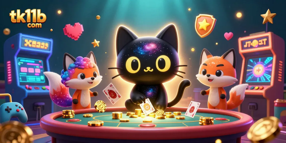 Engage with tk11b com in a vibrant cosmic casino filled with 3D gaming elements and rich, dynamic visuals.